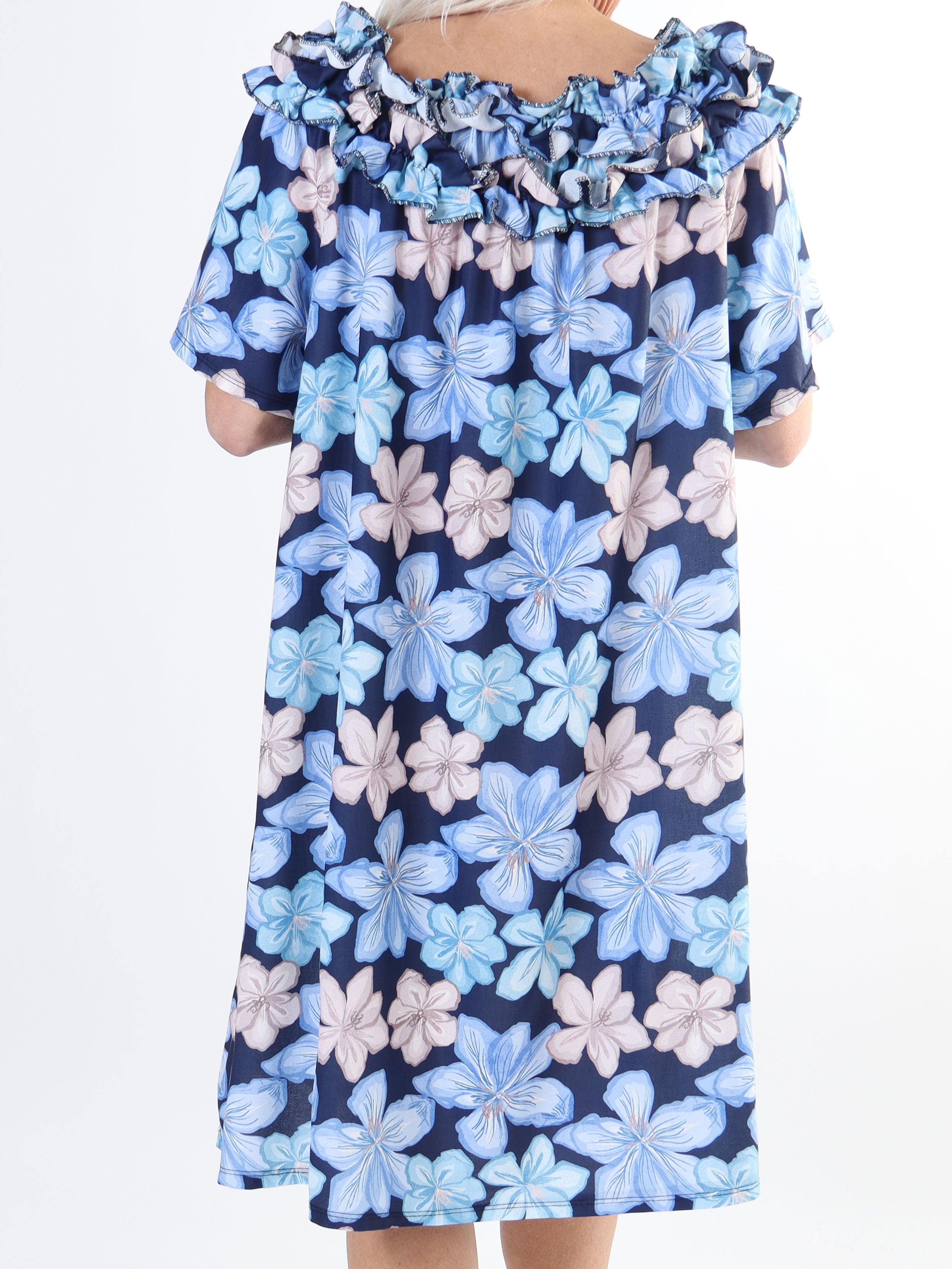 Chili Sleeveless Dress Flower - Blomstret plus size kjole med flæser